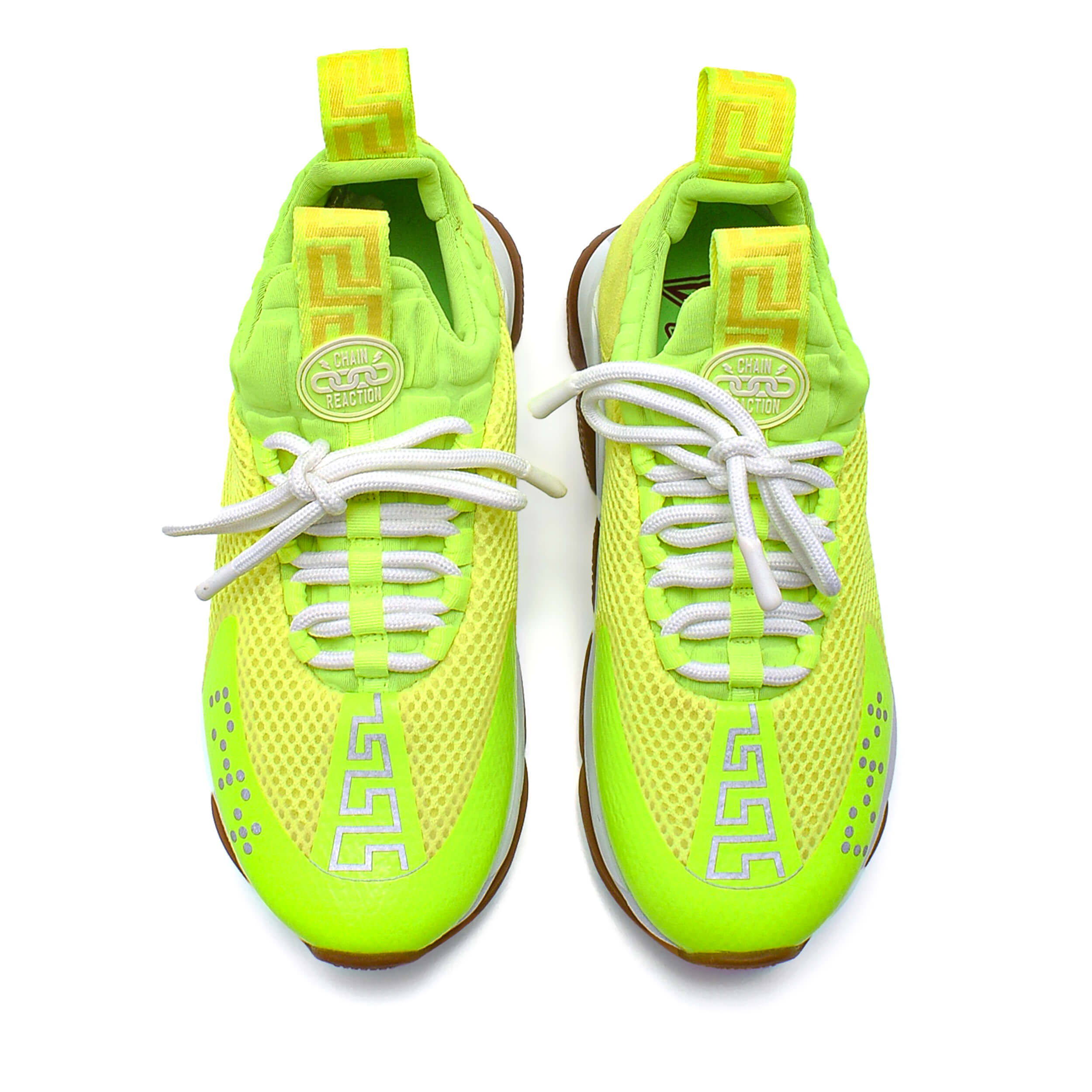 Versace - Neon Yellow Icınic Logo Lace Up Sneakers